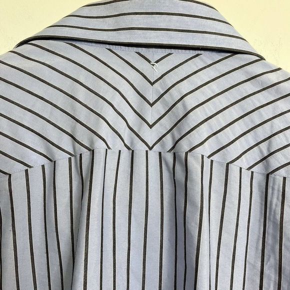 Roar Men's Dress Shirt Long Sleeve Button Up Blue Striped Cotton Blend Size XL - Picture 4 of 11